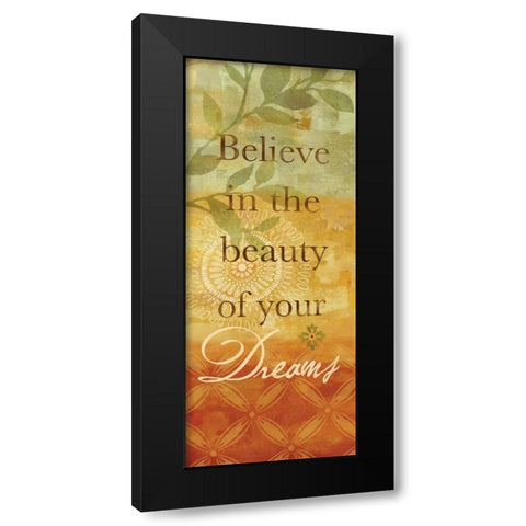 Sentiment Spice Panel I - dreams Black Modern Wood Framed Art Print by Coulter, Cynthia