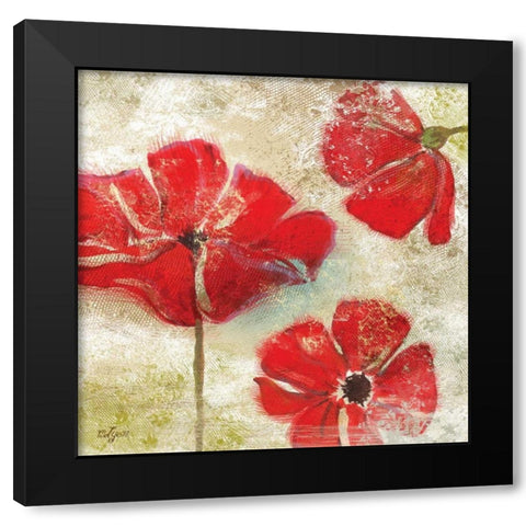 Poppy Passion I Black Modern Wood Framed Art Print with Double Matting by Lyon, Rebecca
