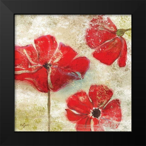 Poppy Passion I Black Modern Wood Framed Art Print by Lyon, Rebecca