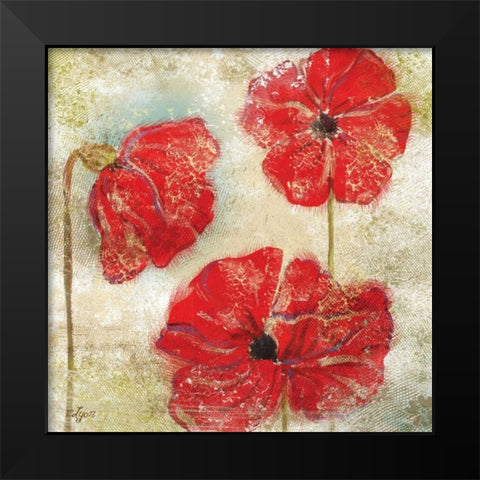 Poppy Passion II Black Modern Wood Framed Art Print by Lyon, Rebecca