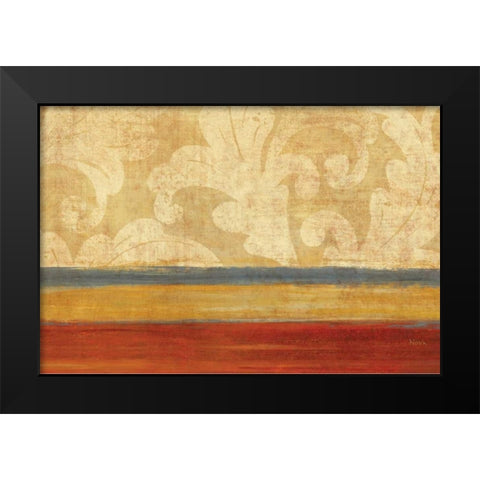 Tapestry Stripe Landscape Black Modern Wood Framed Art Print by Studio Nova