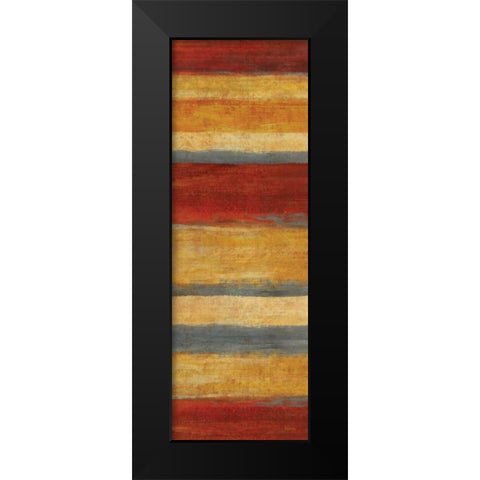 Abstract Stripe Panels II Black Modern Wood Framed Art Print by Studio Nova
