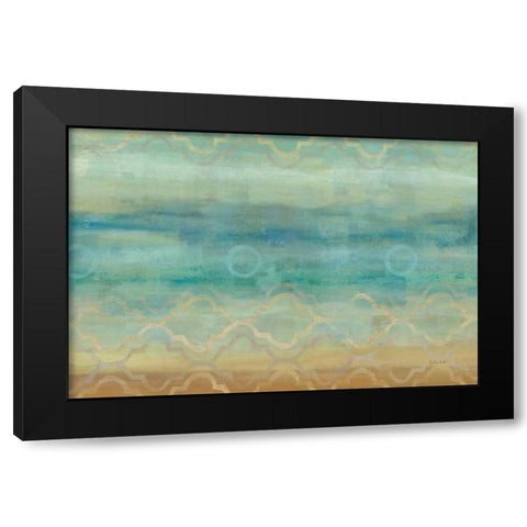 Abstract Waves Blue Landscape Black Modern Wood Framed Art Print by Coulter, Cynthia