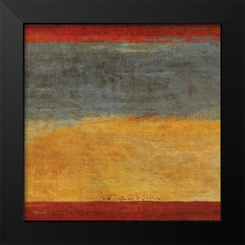 Abstract Stripe Square I Black Modern Wood Framed Art Print by Studio Nova