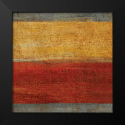 Abstract Stripe Square II Black Modern Wood Framed Art Print by Studio Nova