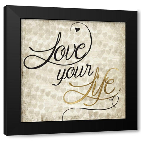 Love Life II Black Modern Wood Framed Art Print with Double Matting by Hartworks