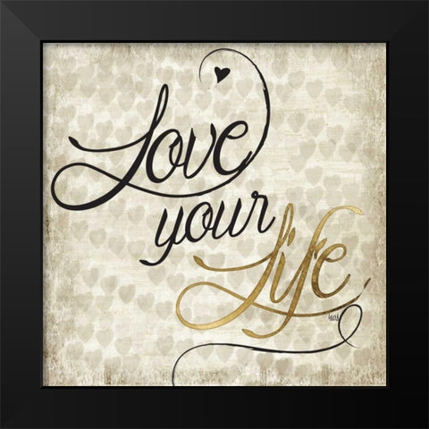 Love Life II Black Modern Wood Framed Art Print by Hartworks