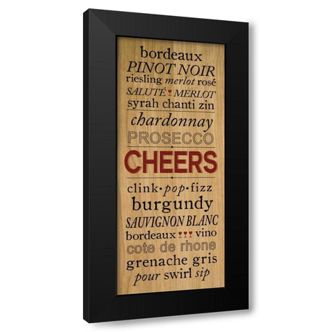 Wine Words II  Black Modern Wood Framed Art Print with Double Matting by h.artworks