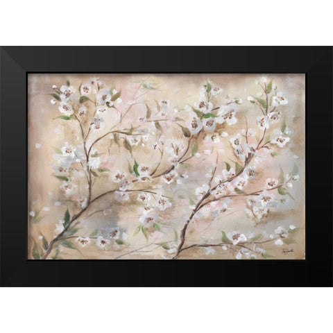 Cherry Blossoms Taupe Landscape  Black Modern Wood Framed Art Print by Tre Sorelle Studios