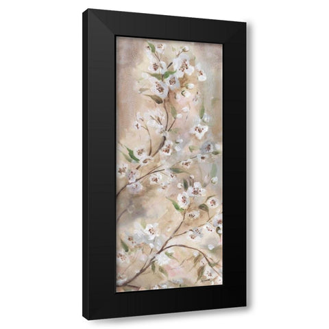 Cherry Blossoms Taupe Panel I  Black Modern Wood Framed Art Print by Tre Sorelle Studios
