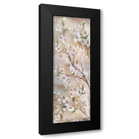 Cherry Blossoms Taupe Panel II  Black Modern Wood Framed Art Print by Tre Sorelle Studios