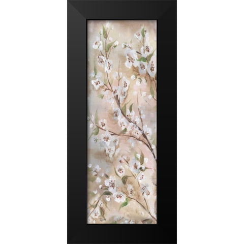 Cherry Blossoms Taupe Panel II  Black Modern Wood Framed Art Print by Tre Sorelle Studios