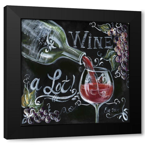 Chalkboard Wine I  Black Modern Wood Framed Art Print by Tre Sorelle Studios