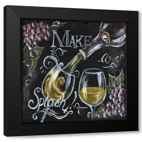 Chalkboard Wine II  Black Modern Wood Framed Art Print by Tre Sorelle Studios