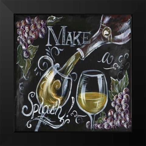 Chalkboard Wine II  Black Modern Wood Framed Art Print by Tre Sorelle Studios