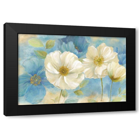 Watercolor Poppies Landscape  Black Modern Wood Framed Art Print with Double Matting by Coulter, Cynthia