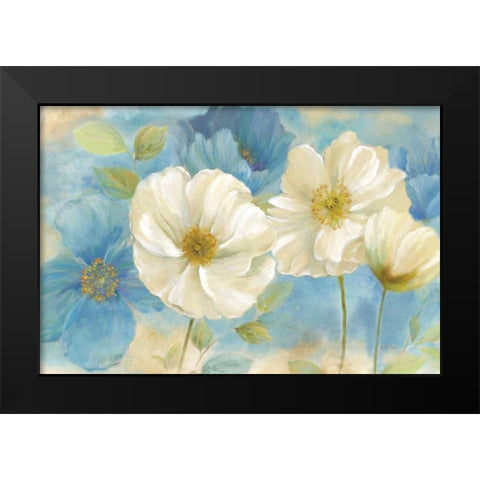 Watercolor Poppies Landscape  Black Modern Wood Framed Art Print by Coulter, Cynthia