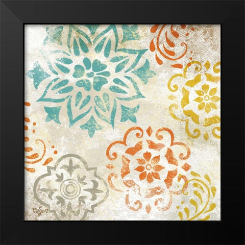 Colorful Medallions I  Black Modern Wood Framed Art Print by Lyon, Rebecca