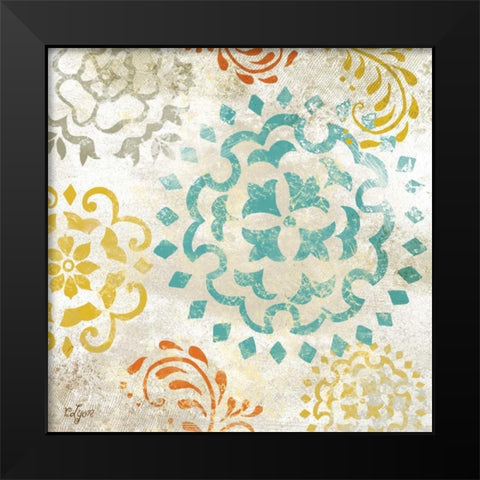 Colorful Medallions II  Black Modern Wood Framed Art Print by Lyon, Rebecca