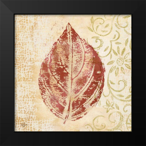 Leaf Scroll II  Black Modern Wood Framed Art Print by Lyon, Rebecca