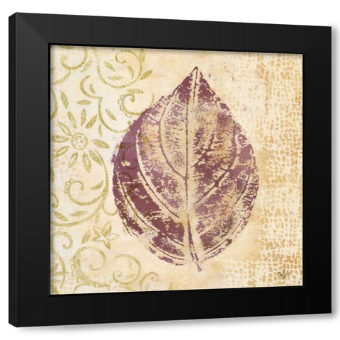 Leaf Scroll III  Black Modern Wood Framed Art Print by Lyon, Rebecca