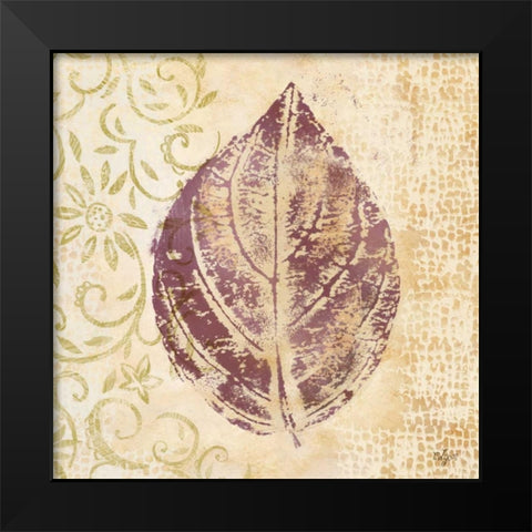 Leaf Scroll III  Black Modern Wood Framed Art Print by Lyon, Rebecca