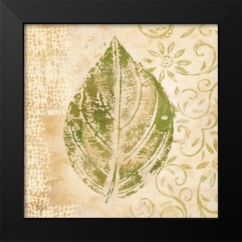 Leaf Scroll IV  Black Modern Wood Framed Art Print by Lyon, Rebecca