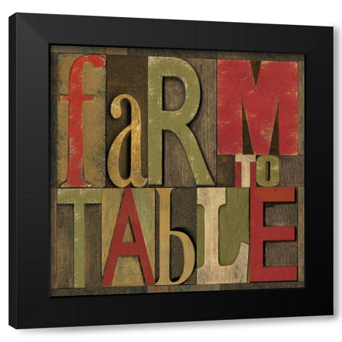 Printers Block Farm To Table I  Black Modern Wood Framed Art Print by Reed, Tara