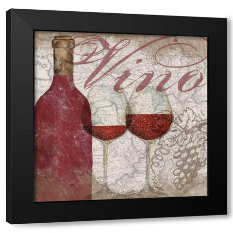 Vino and Vin I  Black Modern Wood Framed Art Print by Reed, Tara
