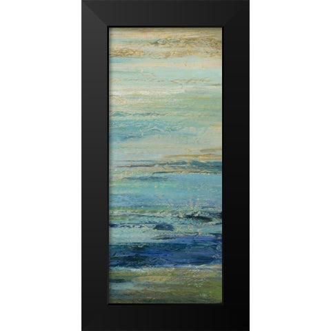 Blue Indigo Panel II  Black Modern Wood Framed Art Print by Studio Nova