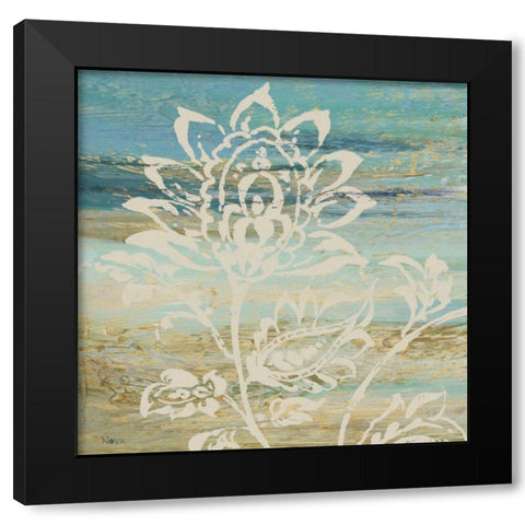 Blue Indigo with Lace I  Black Modern Wood Framed Art Print with Double Matting by Studio Nova