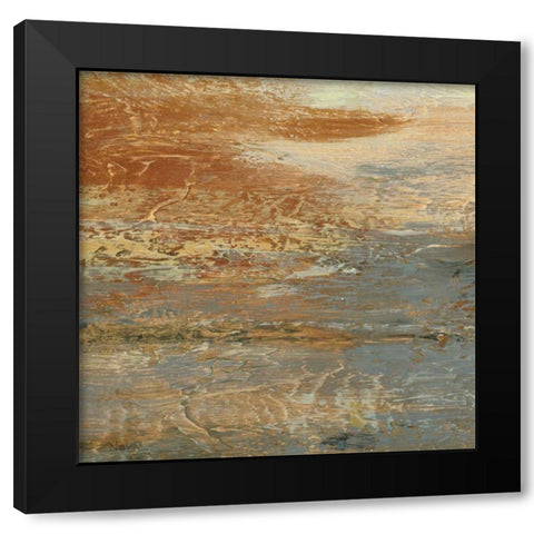 Siena Abstract III  Black Modern Wood Framed Art Print with Double Matting by Studio Nova