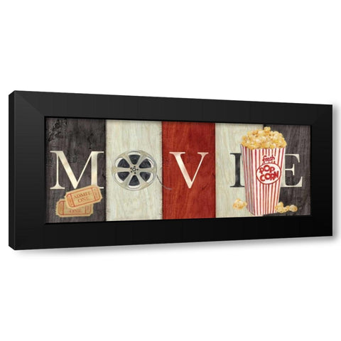 Movie Cinema Signs I  Black Modern Wood Framed Art Print by Coulter, Cynthia