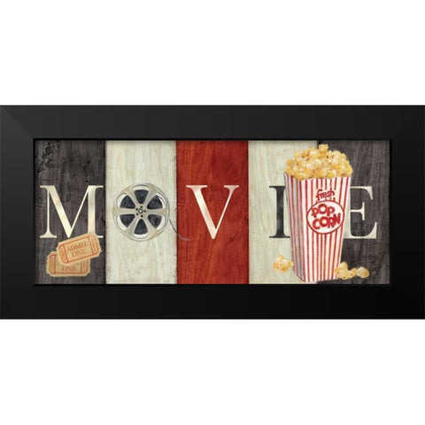 Movie Cinema Signs I  Black Modern Wood Framed Art Print by Coulter, Cynthia