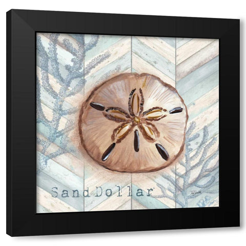 Chevron Shell II  Black Modern Wood Framed Art Print by Tre Sorelle Studios