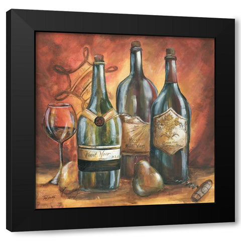 Red and Gold Wine I  Black Modern Wood Framed Art Print by Tre Sorelle Studios