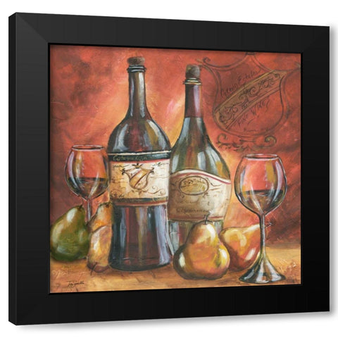 Red and Gold Wine II  Black Modern Wood Framed Art Print with Double Matting by Tre Sorelle Studios