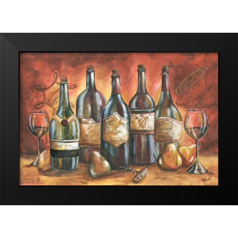 Red and Gold Wine Landscape  Black Modern Wood Framed Art Print by Tre Sorelle Studios