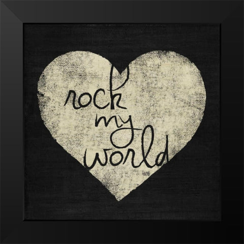 Graffiti Heart Black and Cream I  Black Modern Wood Framed Art Print by h.artworks