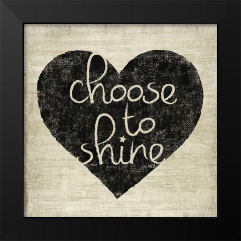 Graffiti Heart Black and Cream II  Black Modern Wood Framed Art Print by h.artworks