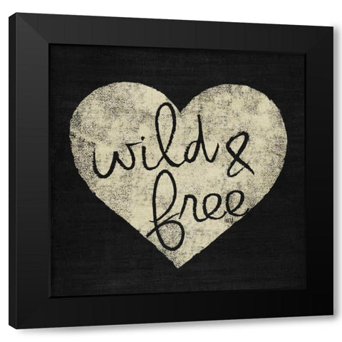 Graffiti Heart Black and Cream III  Black Modern Wood Framed Art Print with Double Matting by h.artworks