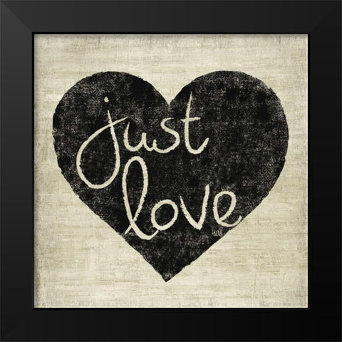 Graffiti Heart Black and Cream IV  Black Modern Wood Framed Art Print by h.artworks