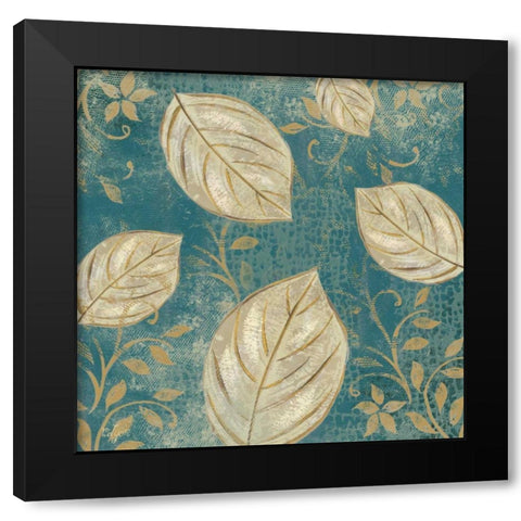 Leaf Toss Mix I  Black Modern Wood Framed Art Print with Double Matting by Lyon, Rebecca