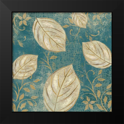 Leaf Toss Mix I  Black Modern Wood Framed Art Print by Lyon, Rebecca