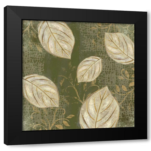 Leaf Toss Mix II  Black Modern Wood Framed Art Print by Lyon, Rebecca