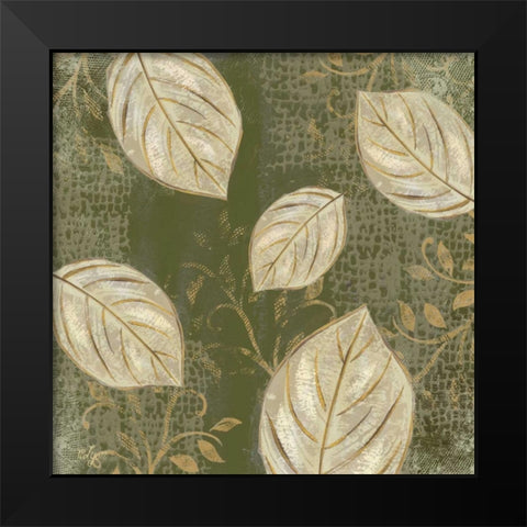 Leaf Toss Mix II  Black Modern Wood Framed Art Print by Lyon, Rebecca