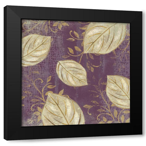 Leaf Toss Mix III  Black Modern Wood Framed Art Print with Double Matting by Lyon, Rebecca