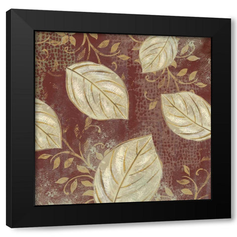 Leaf Toss Mix IV  Black Modern Wood Framed Art Print by Lyon, Rebecca