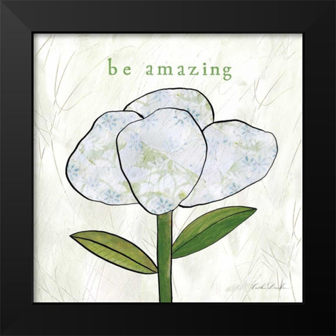 Paper Flower IV  Black Modern Wood Framed Art Print by Dundon, Caitlin