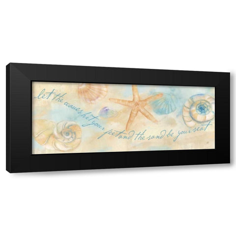 Watercolor Shell Sentiment Panel I Black Modern Wood Framed Art Print by Coulter, Cynthia